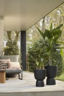 Elho Pure Coupe 35 - Bloempot Voor Binnen & Buiten - Ø 34.9 X H 49.0 Cm - Zwart/Zwart -Bloem Garden Verkoop 800x1200 28