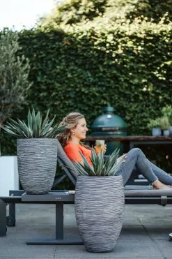 Capi Europe - Vaas Elegant Deluxe Rib NL - 40x60 - Zwart - Voor Binnen En Buiten - KBLR1131 -Bloem Garden Verkoop 800x1200 48