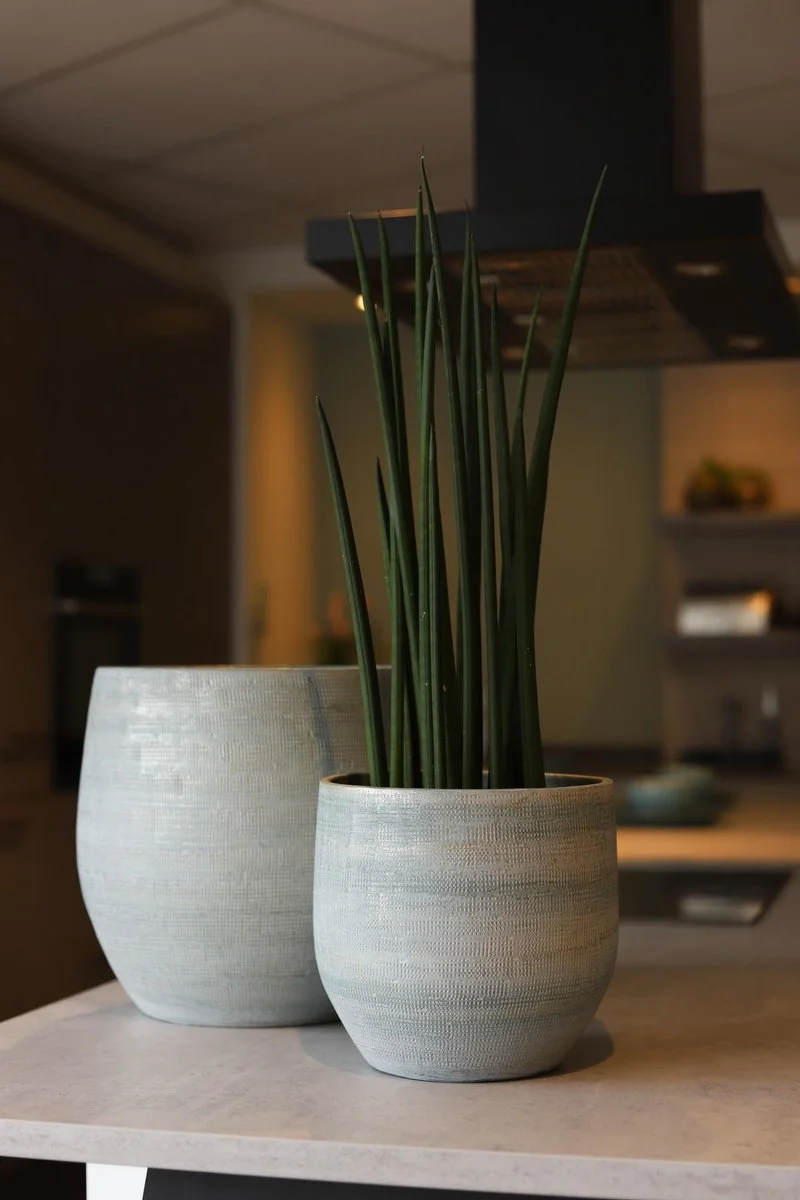 HS Potterie Tokio Bloempot Blauw Aqua D28 X H26 Cm - Nieuwe Collectie 2 HS Potterie Tokio Bloempot Blauw Aqua D28 X H26 Cm - Nieuwe Collectie - Afbeelding 2