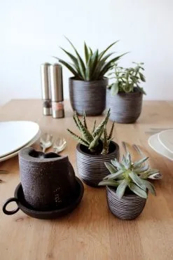 Capi Europe - Set Van 4 - Bloempot Binnen - Rib Antraciet -Bloem Garden Verkoop 800x1200 99