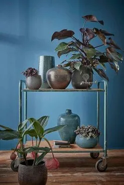 Mica Decorations Gabriel Bloempot - H20 X Ø25 Cm - Keramiek - Blauw -Bloem Garden Verkoop 803x1200