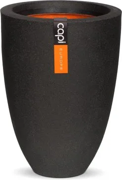 Capi Europe - Vaas Elegant Laag Smooth NL - 26x36 - Zwart - Voor Binnen En Buiten - KBL781