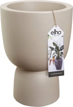 Elho Pure Coupe 35 - Bloempot Voor Binnen & Buiten - Ø 34.9 X H 49.0 Cm - Beige/Balanced Beige -Bloem Garden Verkoop 820x1200