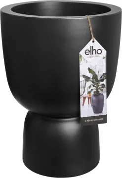 Elho Pure Coupe 35 - Bloempot Voor Binnen & Buiten - Ø 34.9 X H 49.0 Cm - Zwart/Zwart -Bloem Garden Verkoop 823x1200 2