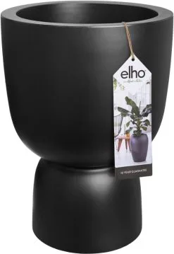 Elho Pure Coupe 35 - Bloempot Voor Binnen & Buiten - Ø 34.9 X H 49.0 Cm - Zwart/Zwart -Bloem Garden Verkoop 825x1200