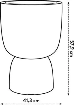 Elho Pure Coupe 41 - Bloempot Voor Binnen & Buiten - Ø 41.3 X H 57.9 Cm - Zwart/Zwart -Bloem Garden Verkoop 843x1200 3