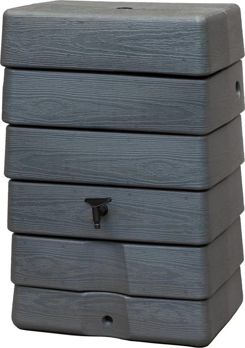 ThuisTuinieren.nl Antraciet Muurtank 168L | Rechthoekige Regenton | Compleet Met Accessoires 2 ThuisTuinieren.nl Antraciet Muurtank 168L | Rechthoekige Regenton | Compleet Met Accessoires - Afbeelding 2