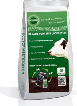 Ecotop Meststoffen Ecotop Koemest (Organisch | Tuinmest | Universeel). Meststof Op Basis Van 100% Organische Koemest Direct Van De Boerderij! Zak Ca. 45L