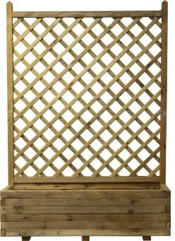 Beste Prijsshop Bloembak Met Trellis | 120x40x170 Cm | Grenen | Geïmpregneerd