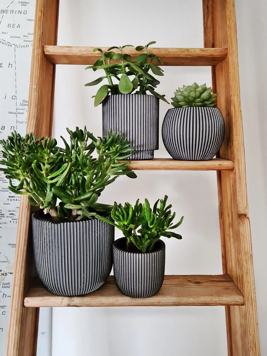 Capi Europe - Set Van 4 - Bloempot Binnen - Groove - Antraciet 4 Capi Europe - Set Van 4 - Bloempot Binnen - Groove - Antraciet - Afbeelding 4