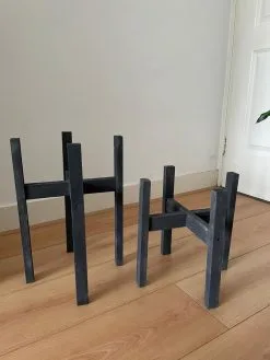 Beckenbau Plantenstandaard Binnen - Set Van 2 - Diameter Tot 24 Cm - Plantenkruk - Bloempotten Voor Binnen - Plantentafeltje Voor Binnen - Bloempot Standaard - Plantenstandaard - Hout - Mat Zwart/Donkergrijs -Bloem Garden Verkoop 900x1200 26