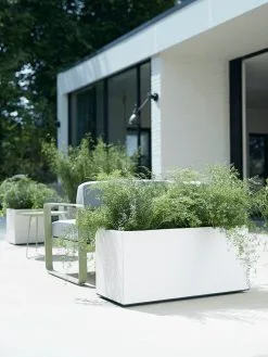 Elho Vivo Structure Finish Lang 90 - Plantenbak Voor Binnen & Buiten - Ø 88 X H 41 - Wit -Bloem Garden Verkoop 900x1200 31