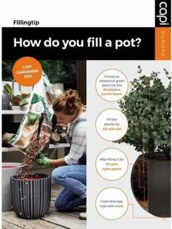 Capi Europe - Bloempot Bol Rib NL - 35x34 - Zwart - Voor Binnen En Buiten - KBLR932 -Bloem Garden Verkoop 903x1200