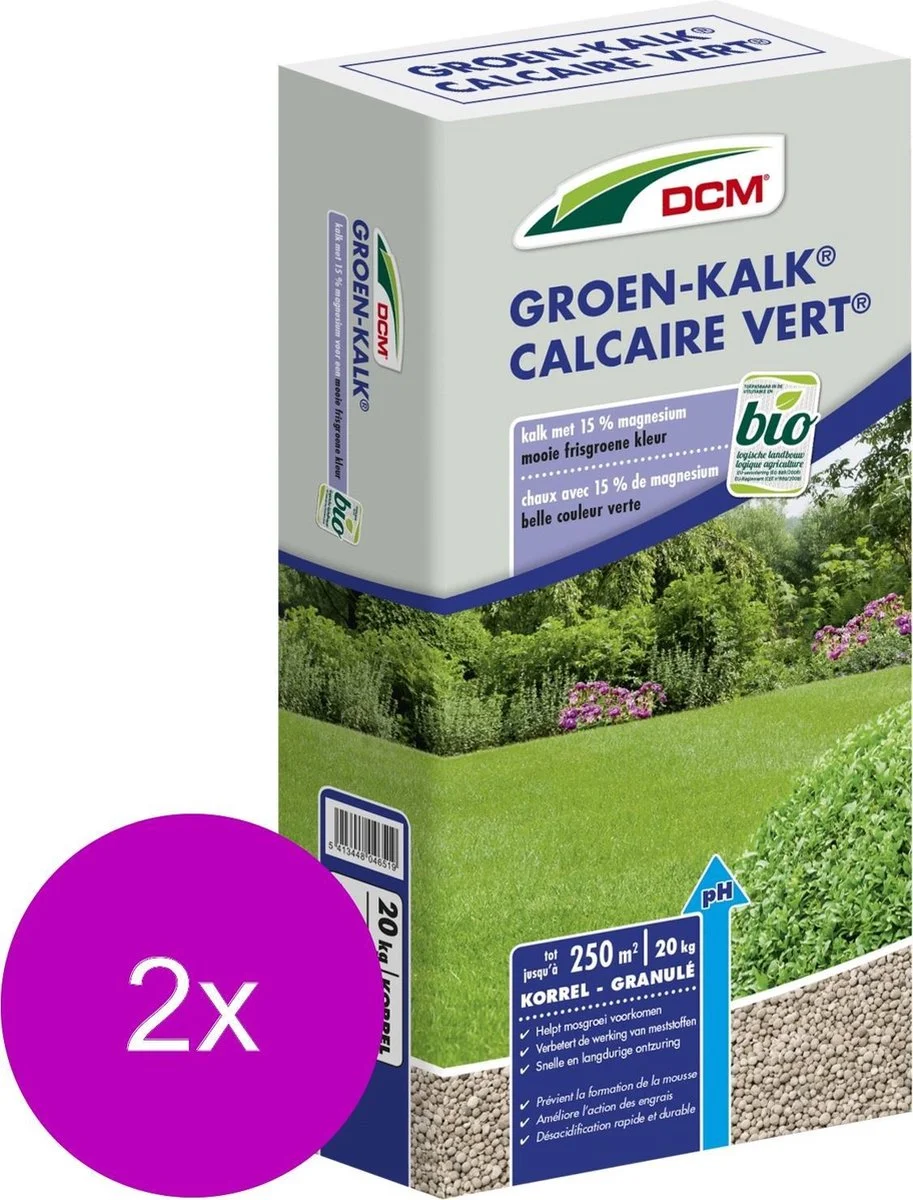 Dcm Groen-Kalk 250 M2 - Kalk - 2 X 20 Kg (K) 1 Dcm Groen-Kalk 250 M2 - Kalk - 2 X 20 Kg (K)
