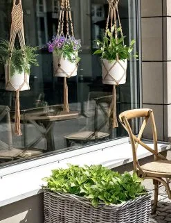 Mycramé 5 Stuks Jute Macrame Plantenhangers - Boho Handgeweven Katoen Hangpot Voor Binnen/Buiten - Hangende Bloempot Met Kralen - Macramé Touw/Koord Hangplant Houder - Bohemian Wandhanger Decoratie - Plant Hanger - Verticale Tuin Bloempothouder Planthanger -Bloem Garden Verkoop 923x1200 3