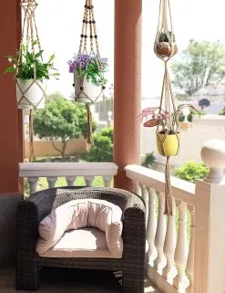 Mycramé 4 Stuks Luxe Jute Plantenhangers - Boho Handgeweven Katoen Hangpot Voor Binnen/Buiten - Hangende Bloempot Met Kralen - Macramé Touw/Koord Hangplant Houder - Bohemian Wandhanger Decoratie - Plant Hanger - Verticale Tuin Bloempothouder Planthanger -Bloem Garden Verkoop 923x1200 8