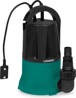 VONROC GARDEN VONROC Dompelpomp / Vlakzuigpomp / Dweilpomp - Tot 1mm Met Sensorschakelaar - 400W - 6000l/h - Voor Schoon Water