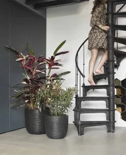 Capi Europe - Bloempot Bol Rib NL - 35x34 - Zwart - Voor Binnen En Buiten - KBLR932 -Bloem Garden Verkoop 972x1200 1