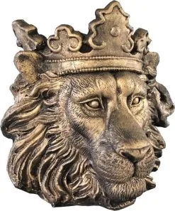 Vtw Living - Bloempot Leeuw - Plantenbak - Goud - Brons - 43 Cm Breed